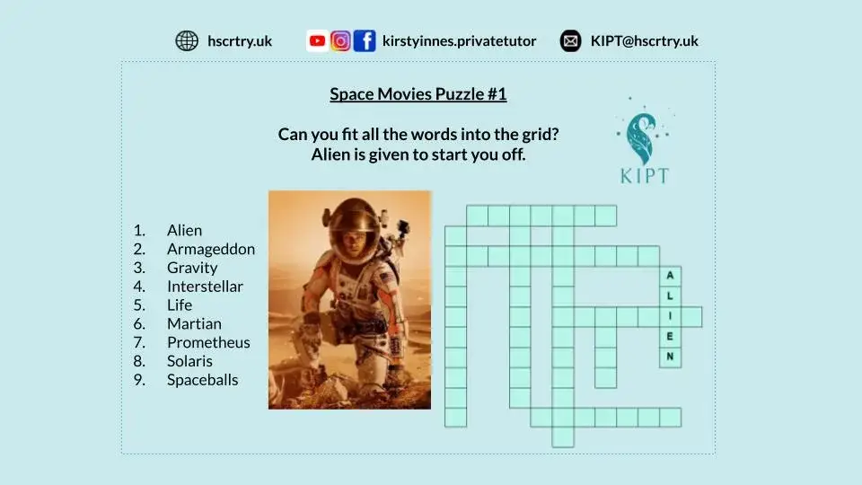 Space movies crossword 1