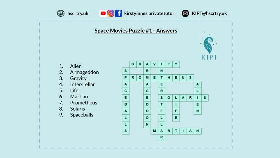 Space movies crossword 1