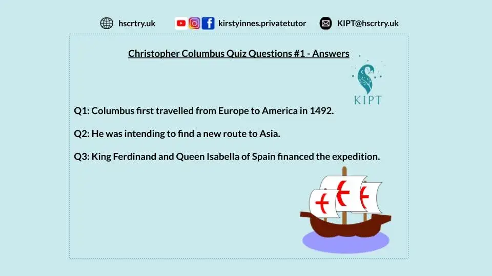 Columbus questions 1 answers