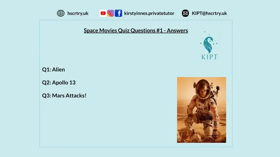 Space movies questions 1 answers